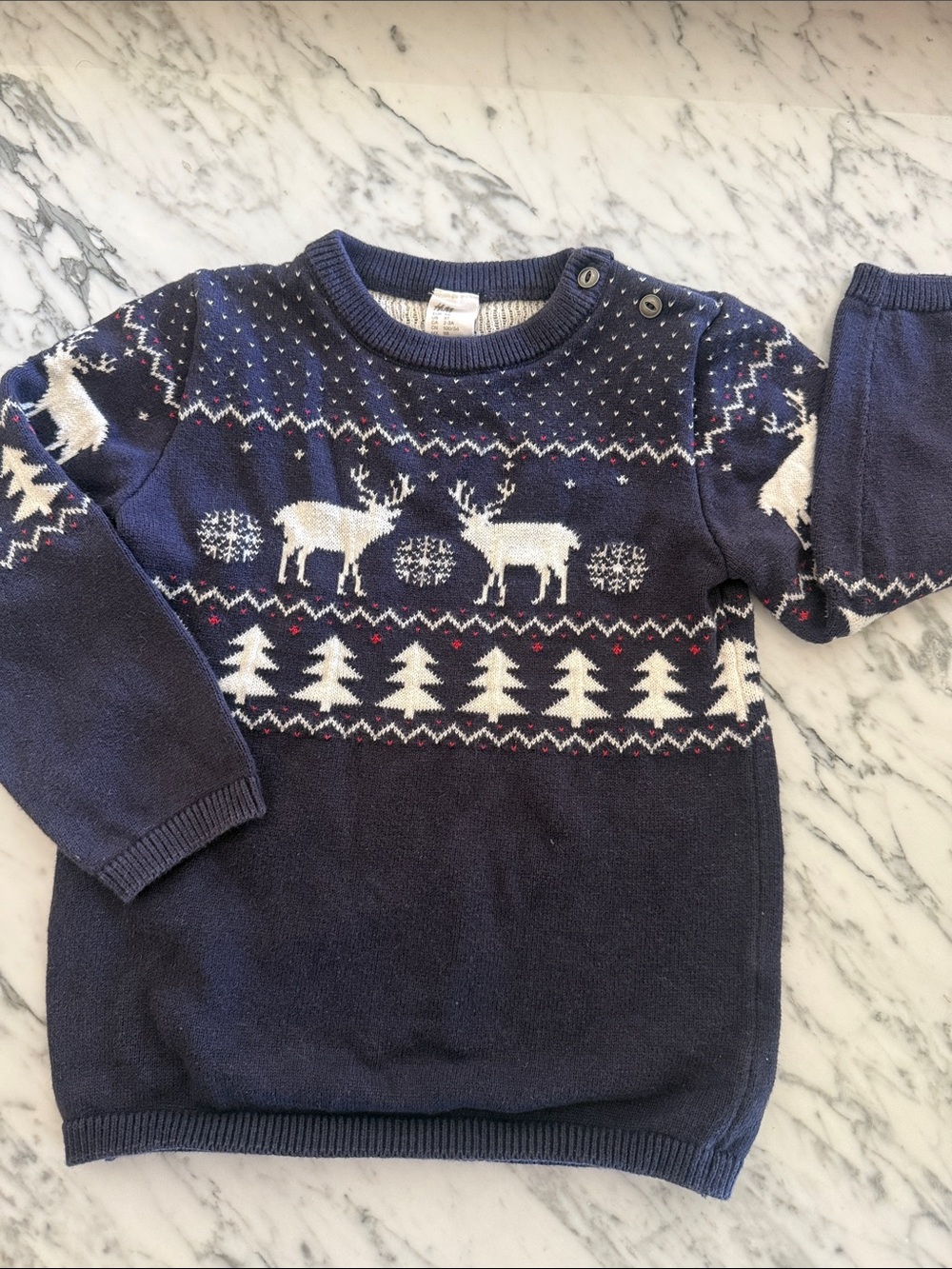 H&M Reindeer Intarsia Sweater - Blue
